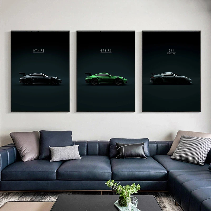 Minimalist Car Designs 2018 Porsche GT2 RS Poster Painting and Prints Canvas Wall Art Pictures for Home Living Room Cuadros