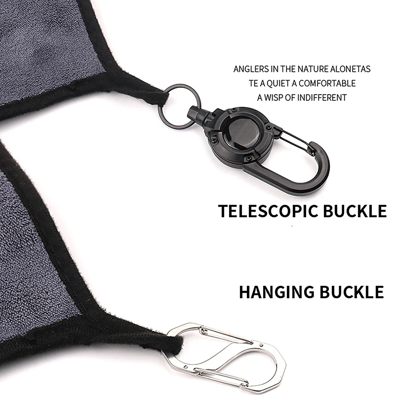 ★▲Portable Buckle Fishing Towel With Thickened Anti Slip And Hand Wiping Properties Absorbent Cotton Towel Outdoor Fishing Tool
