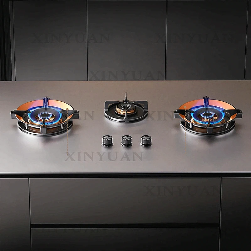 Premium Built-in  Cooktop 3 Burner 5.2KW Copper Flame Failure Protection Panel-Ready for Custom Kitchen