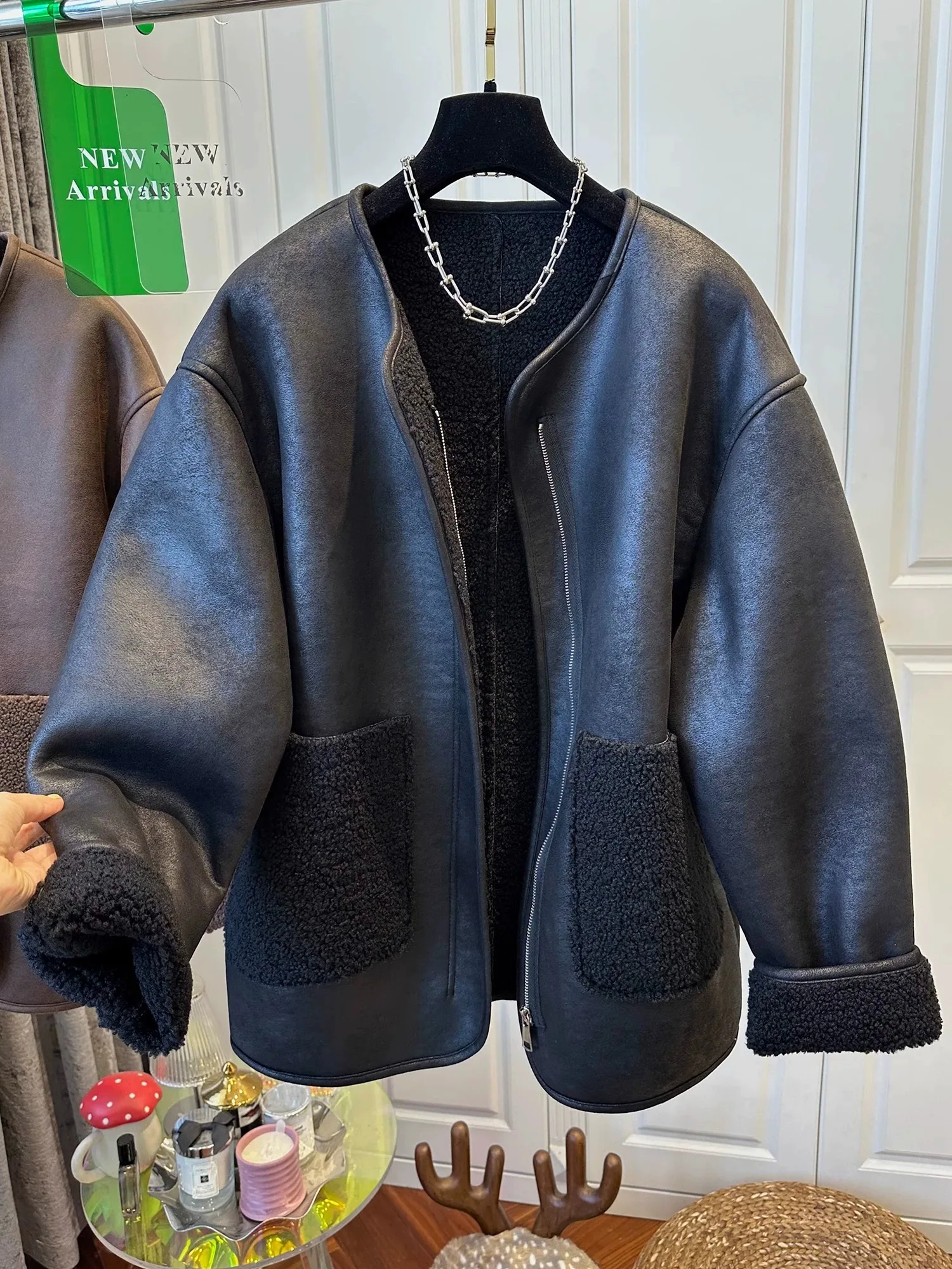 

Lamb Wool Jacket Cardigan Woman Floral Sleeve Fit Flowered Joint Dimension Bloomed Connection Measure Blossomed Junction Size GF