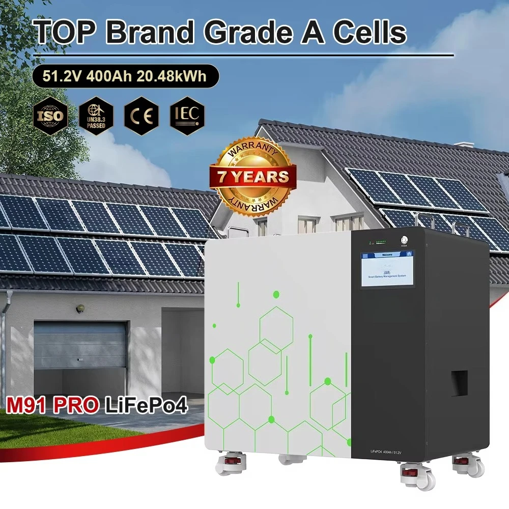 20kWh Solar Battery LiFePO4 51.2V 400Ah for Home Energy Storage Smart BMS 8000 Long Cycles Life and Warranty MOTOA UL CE IEC