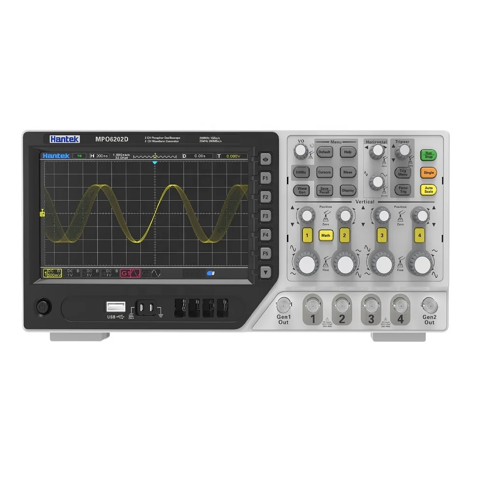 DPO6084B/6204B/6104C/MPO6204D Hantek 4 Channel Digital Storage Oscilloscope 6104B