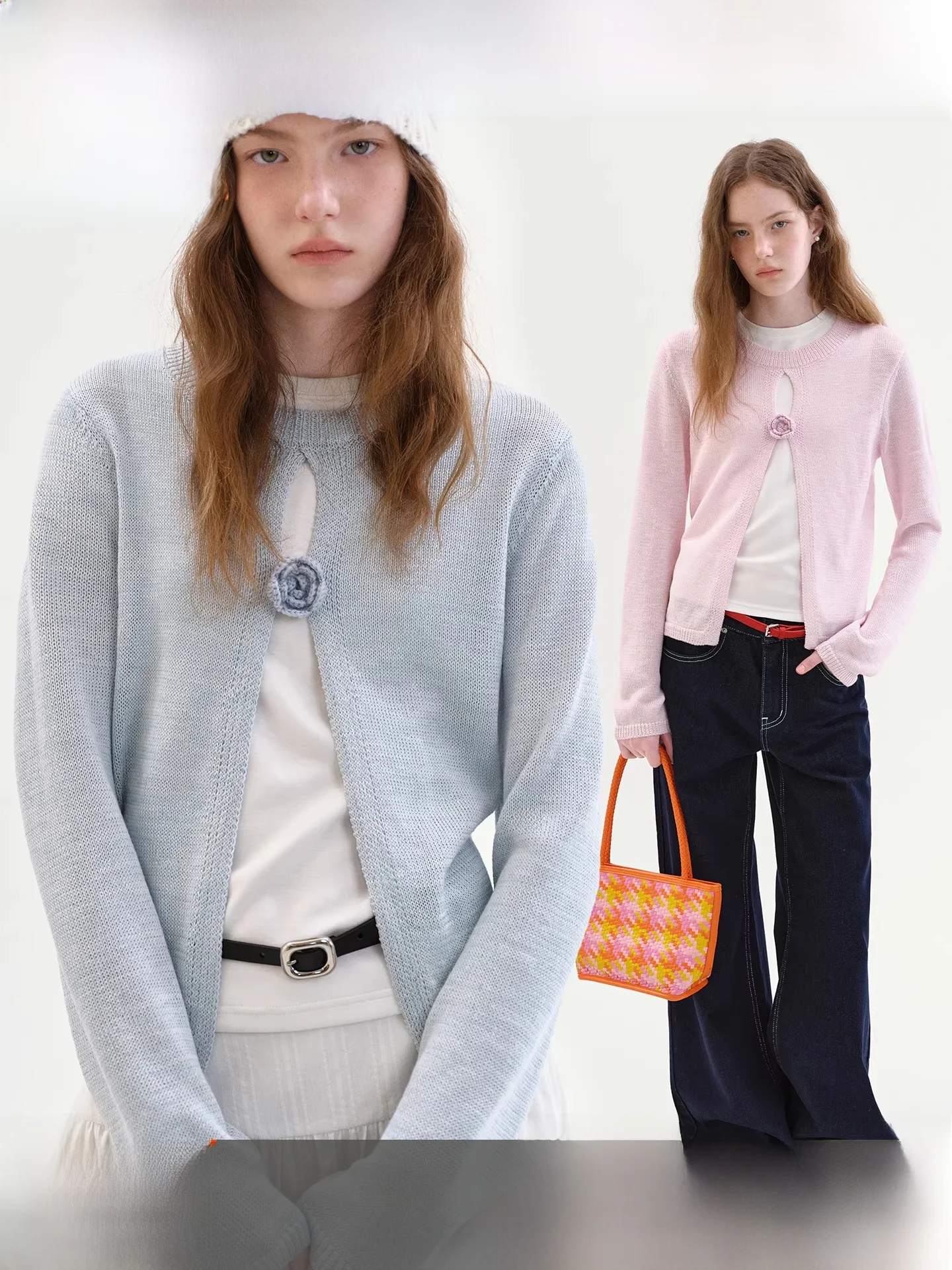 

Вязаный кардиган Fano для женщин: мягкий, с круглым вырезом, весенний, новый, повседневный, простой, стандартного кроя, с длинными рукавами, теплый топ