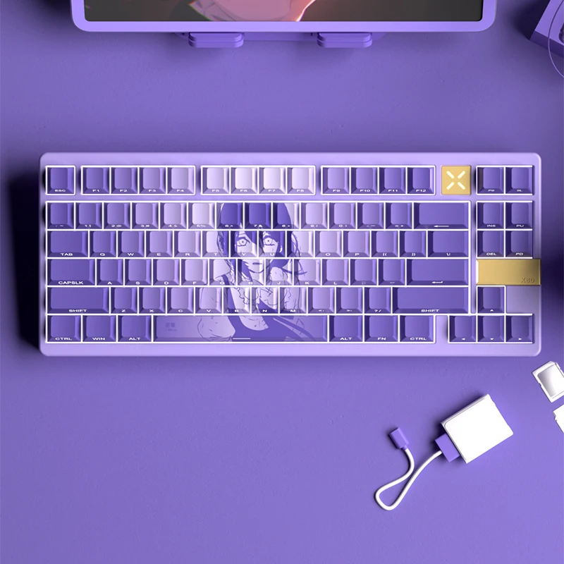 Petit ensemble complet de clavier à touches par sublimation PBT, transparent, gravé sur le côté, hauteur originale, 75/84/98/100