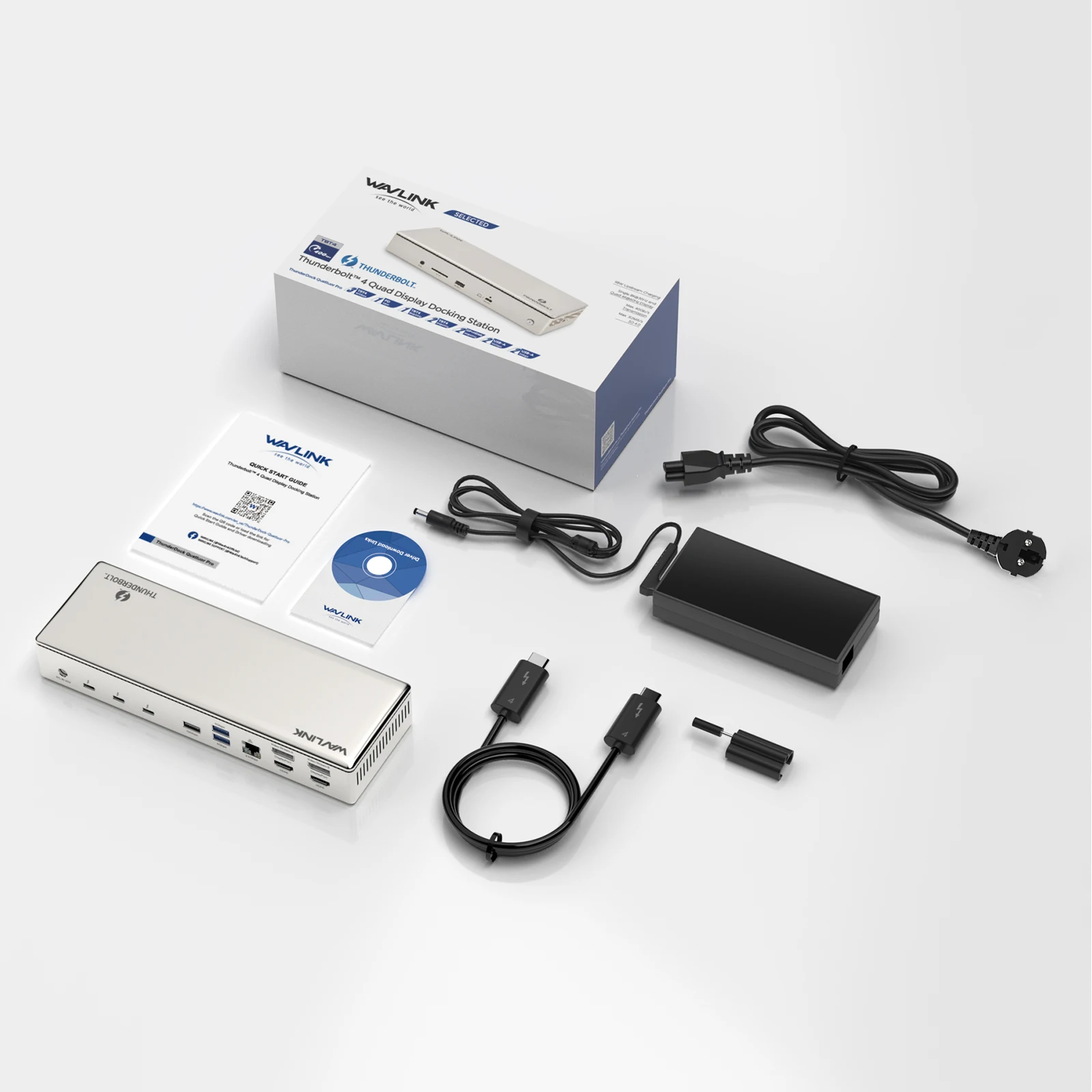 WAVLINK Thunderbolt 4 クアッドディスプレイドック 2.5G 40Gbps