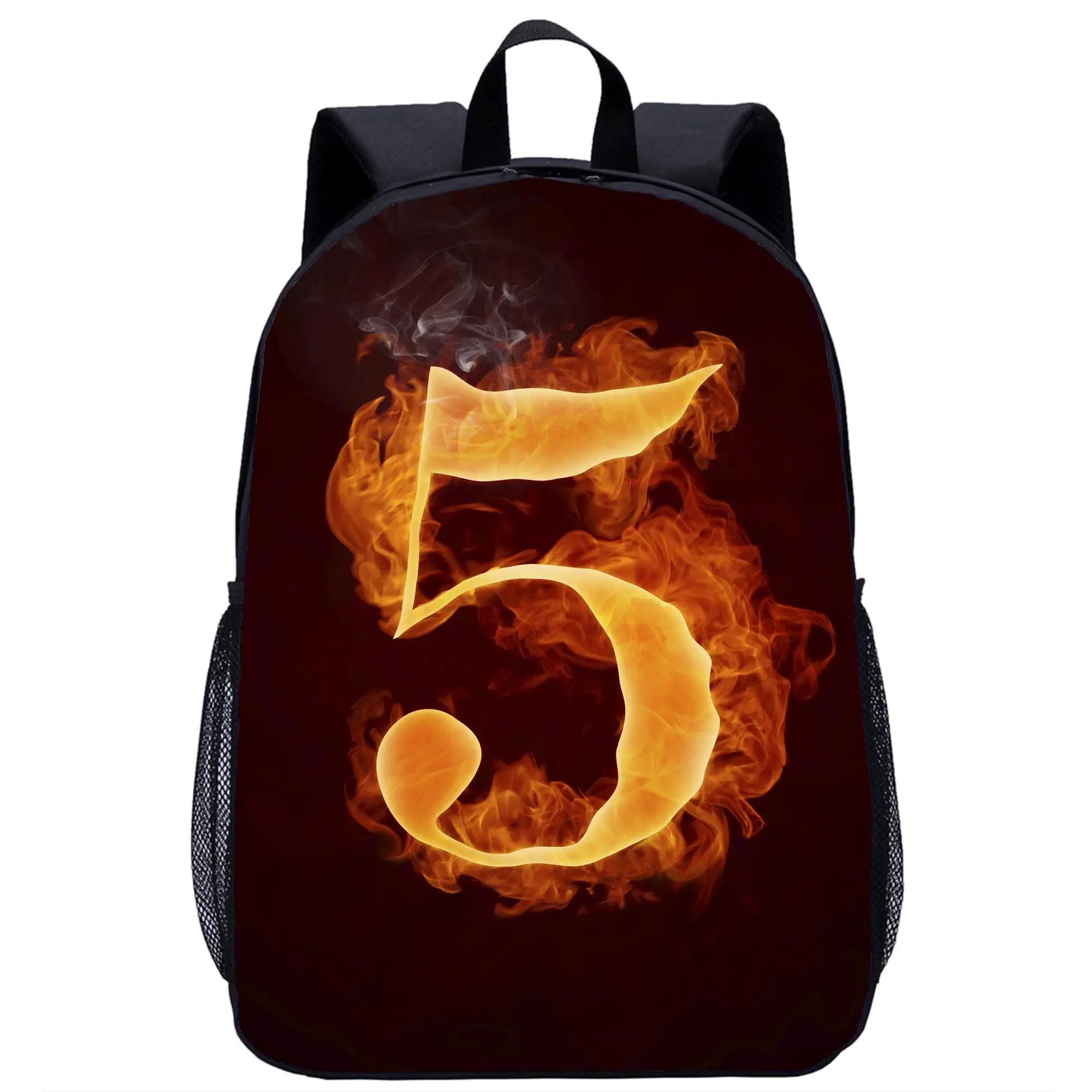 School Season Boys Backpack 16 Inch 3D Print Number Schoolbag for Teenage Black Backpack Large Rucksack Back To School Gift