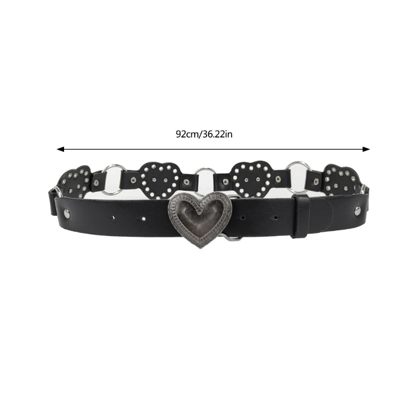 Y1UB Heart Waist Belt Chain with Grommet Party Costume Sexy Metallic Jewelry for Jeans Body Jewelry for Women Hot Girls