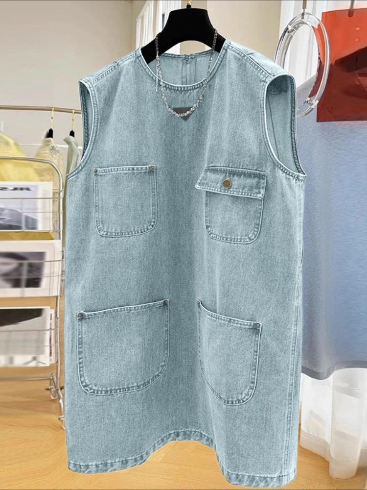 

2025 VONDA Elegant Women Sleeveless Mini Dress Summer Pockets Casual Solid Party Sundress Fashion Buttons Loose Korean Vestidos