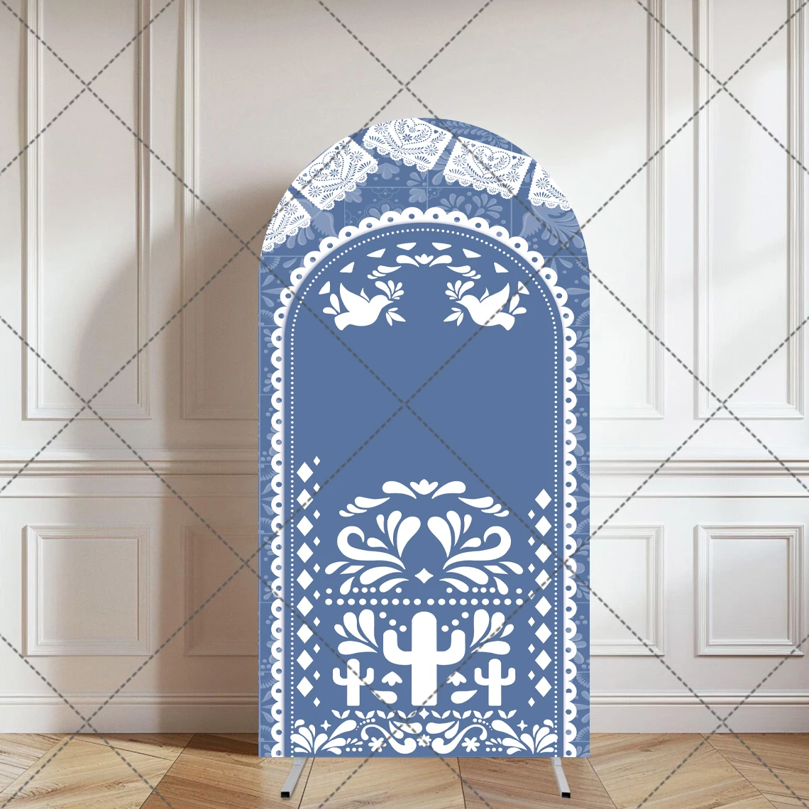 

Mehofond Custom 2-Sided Mexican Talavera Cielito Lindo Wedding Bridal Shower Party Cover Chiara Arch Background Decor Backdrop