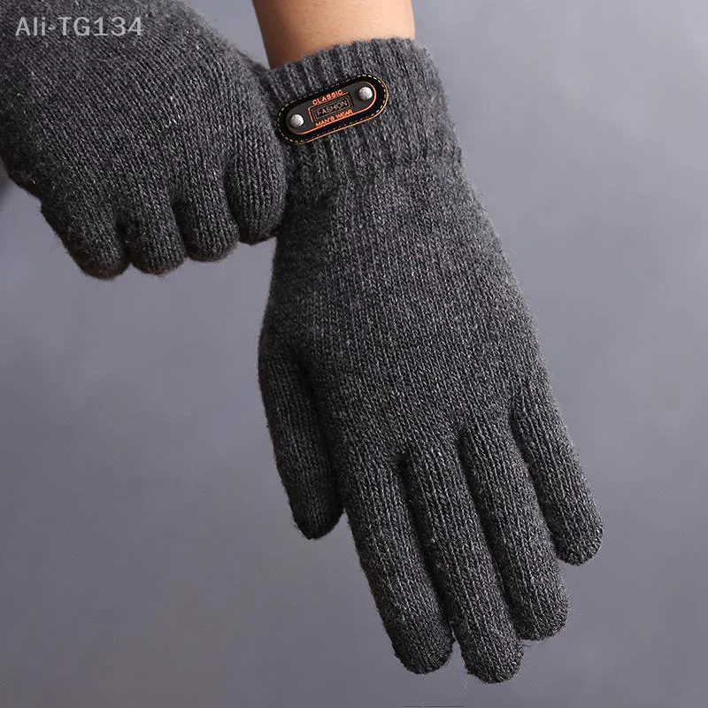Women Men Warm Winter Touch Screen Gloves Stretch Classical Knit Mittens Wool Full Finger Outdoor Cycling Driving Gloves