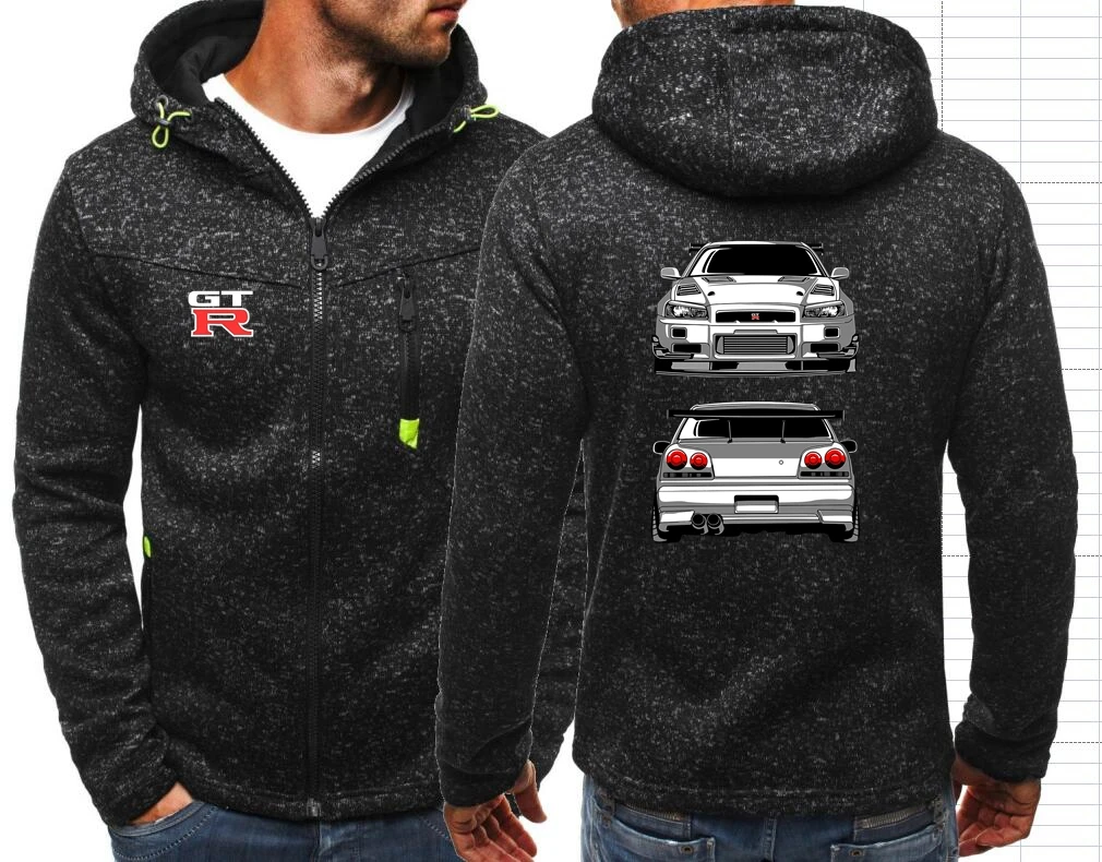 Personalizado próprio logotipo carro Hoodies para homens, Tide Jacquard Hoodies, jaqueta de lã, Nissans Wear, Zipper Wear, GTR JDM, camisolas de outon