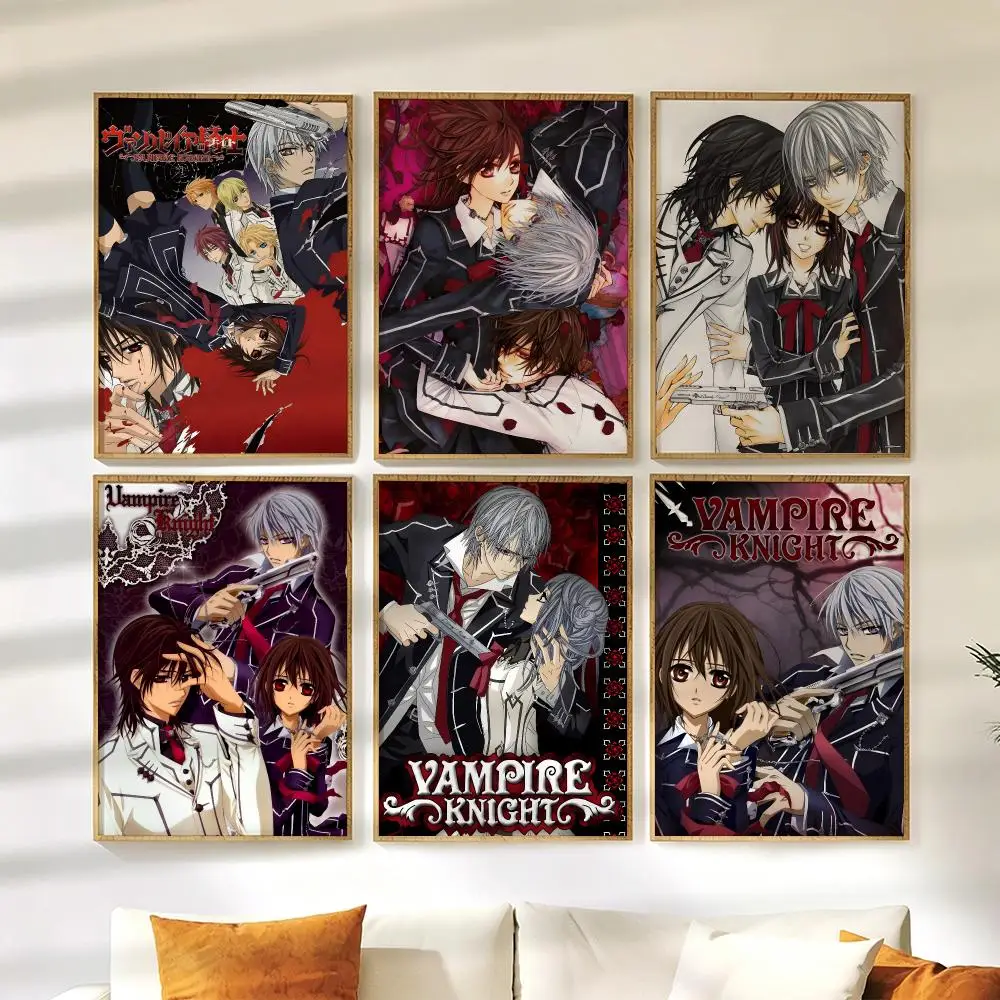 V-Vampire Knight Poster Wall Stickers HD Painting Self Adhesive Art Decals for Bedroom Living Room Home Decor