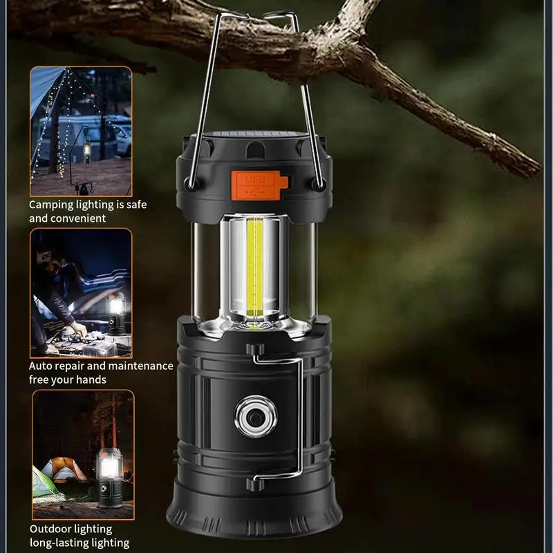 

Solar Camping Lantern 1200 MAh Solar-Powered Lamp High Brightness Long-Lasting Portable Camp Gear For Survival Tent Power Outage