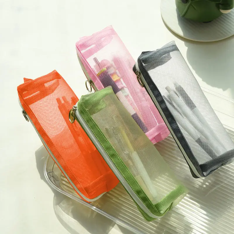 Cosmetic Pouch Storage Bag Large Capacity Pencil Bag Lipstick Makeup Brush Bag Transparent Pencil Holder Children Stationery Bag