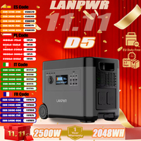 LANPWR D5 Solar Power Supply 2160WH LiFePO4 Battery 2500W (4600) Peak Power Outdoor Camping Home Backup Mobile Power Supply