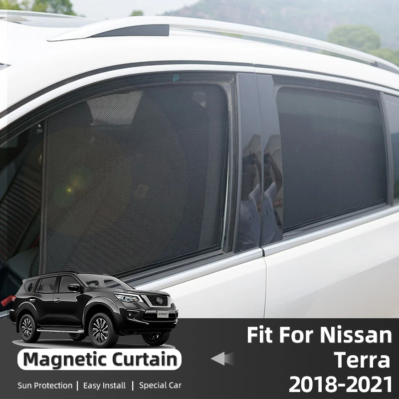 

For Nissan Terra D23 X-Terra 2018-2023 Magnetic Car Sunshade Shield Front Windshield Frame Curtain Rear Side Window Sun Shades