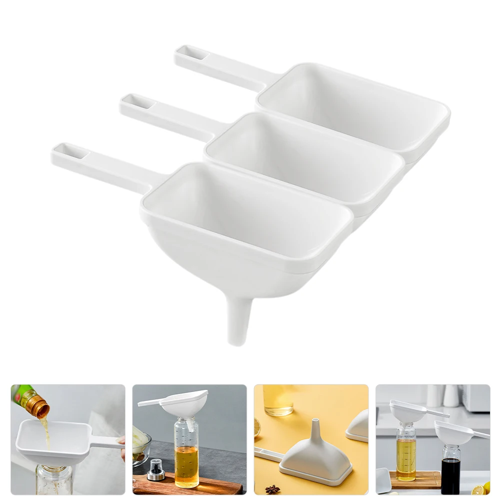 

3Pcs Large Wide Mouth Funnel PP Canning Jar Flask Tool WearResistant HomeAccessories LiquidTransfer