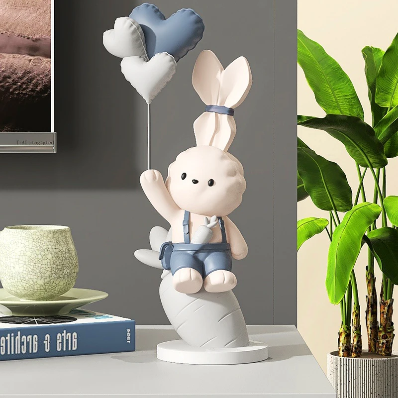 Cute Rabbit Desktop Decoration Living Room Entrance TV Cabinet Wine Cabinet Soft Home Decoration Healing Birthday Gift