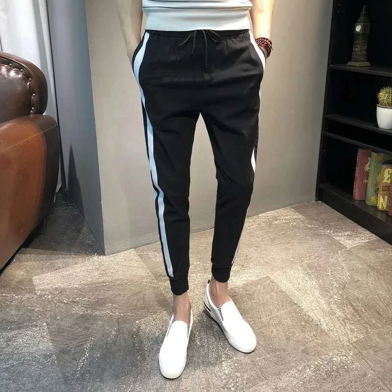 2026 New Men's Casual Pants Spring Summer Slim Fit Tapered Trousers Korean Style Ankle Length Pants Fashion Jogger Pants for Men