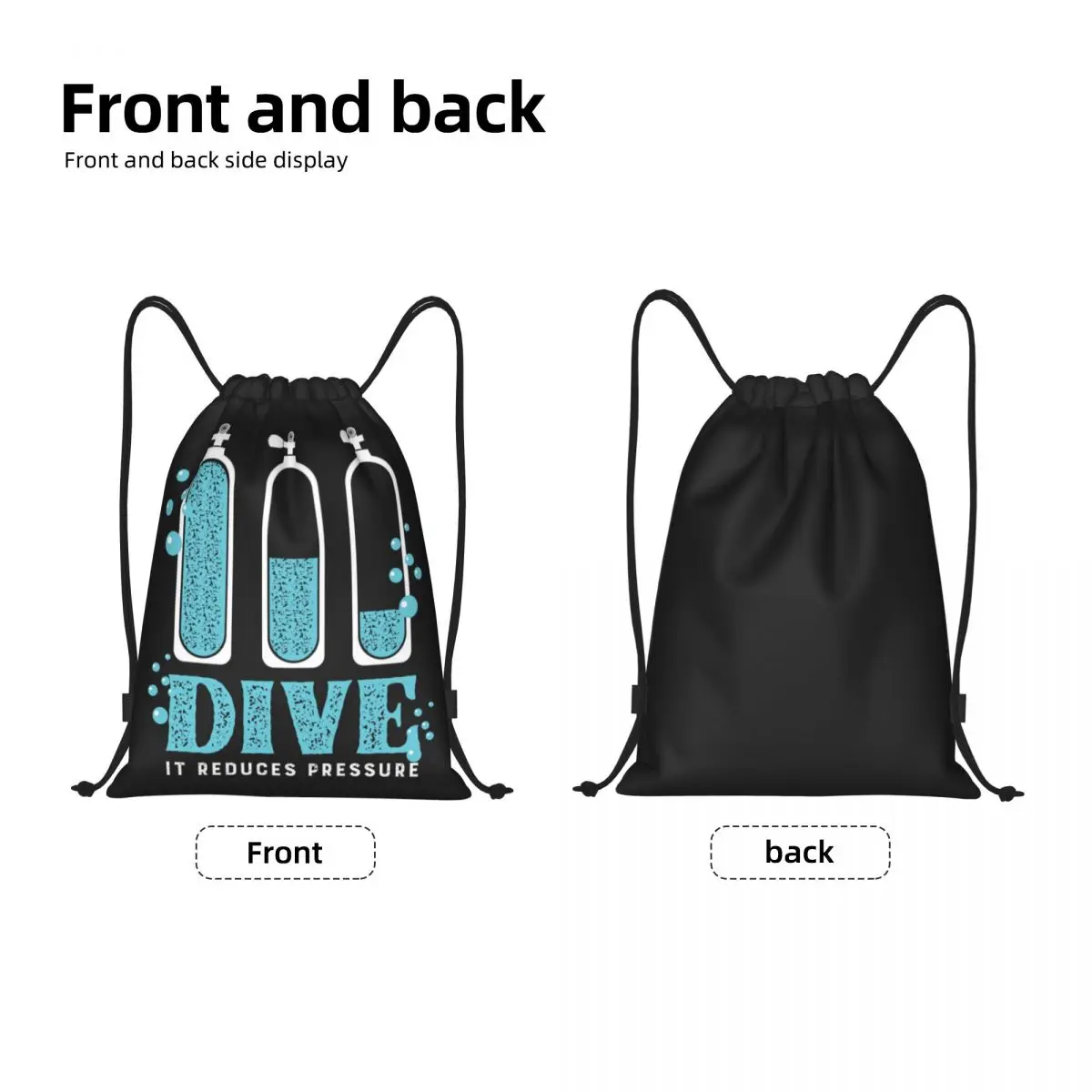 Custom Dive It Reduces Pressure Drawstring Backpack Bags Women Men Lightweight Diving Gym Sports Sackpack Sacks for Training