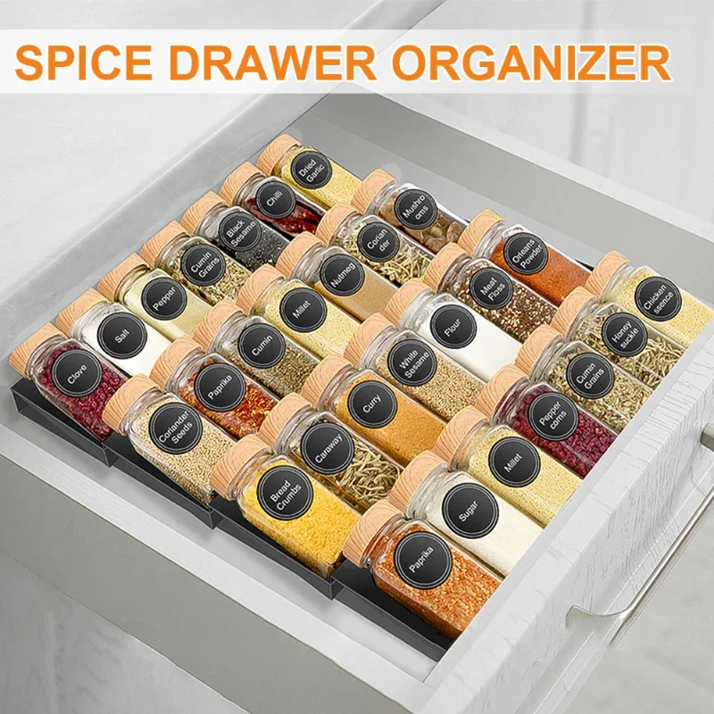 6/12Pcs Glass Spice Jars with Bamboo Lid Spice Seasoning Containers Salt Pepper Shakers Spice Organizer Kitchen Spice Jar Set