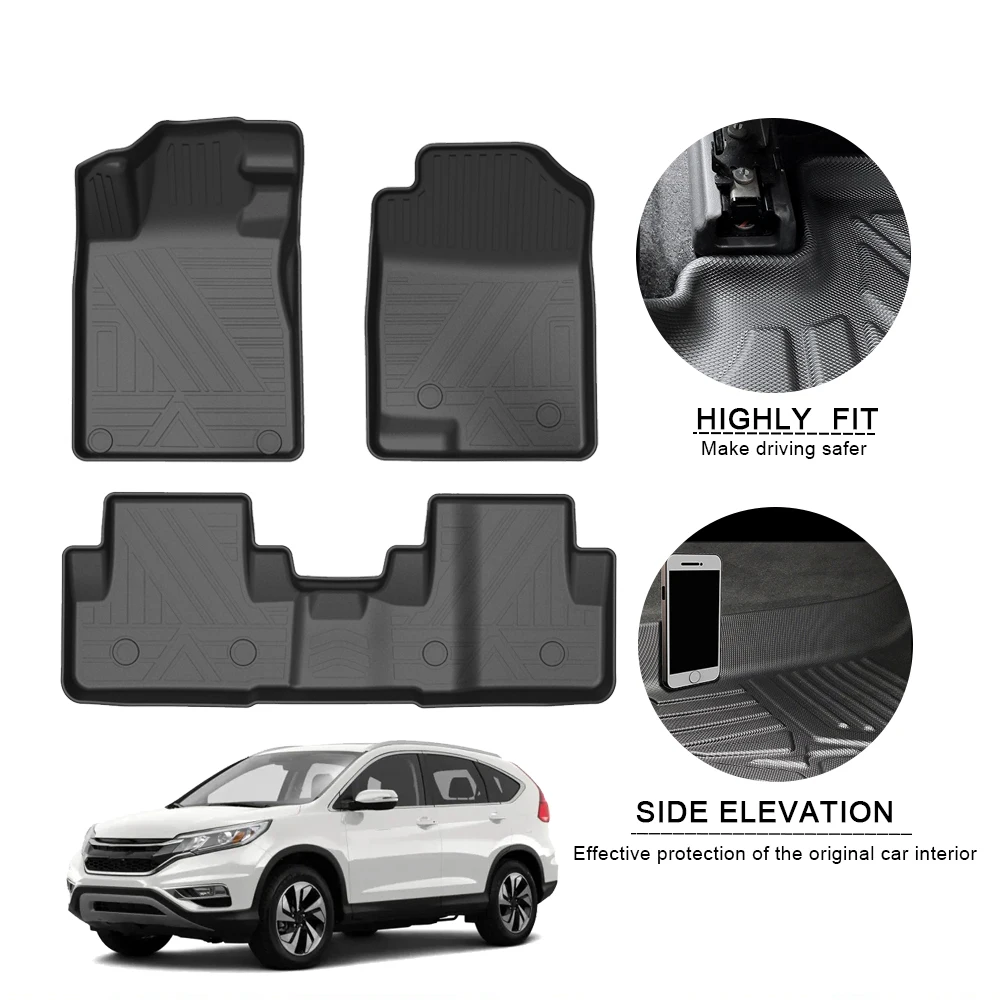 TPE Car Floor Mats for Honda CR-V 2012 2013 2014 2015 2016 Waterproof Protective Rubber Car Pad Liner Auto Interior Accessories