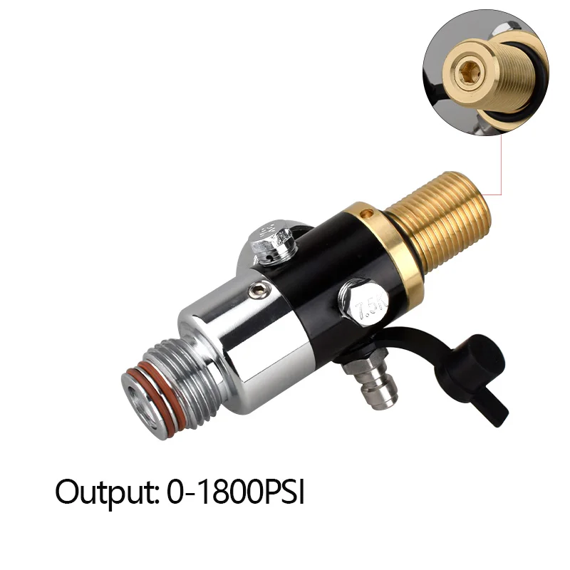 HPA Station M18*1.5 Air Tank Pressure Regulator PCP Regulating Adjustable Output 0 To 1800PSI Valve For Scuba Diving Fittings