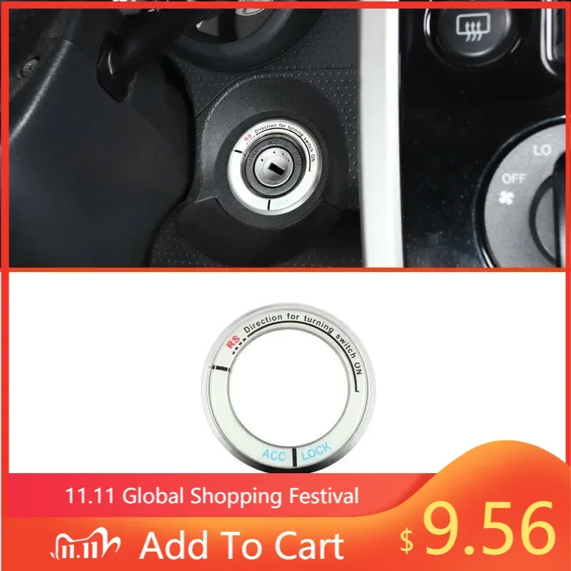 

New Useful Ignition Switch Trim Frame Replacement Silver Start Button Accessories Car Cover For Toyota FJ Cruiser 07-2014