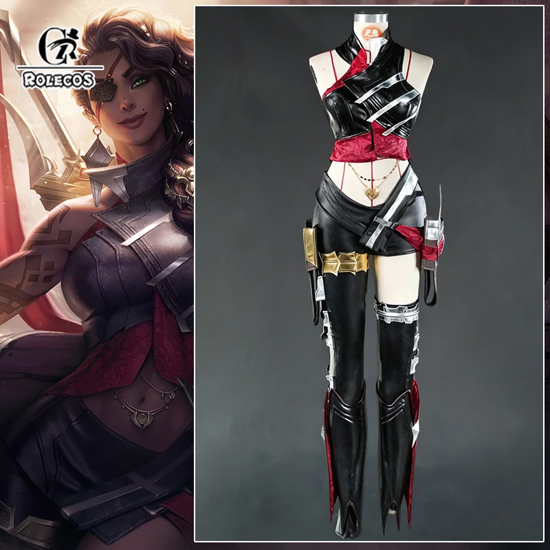 

ROLECOS Game LOL Samira Cosplay Costume The Desert Rose Samira Women Champion Combat Suit Halloween Role Play Outfit