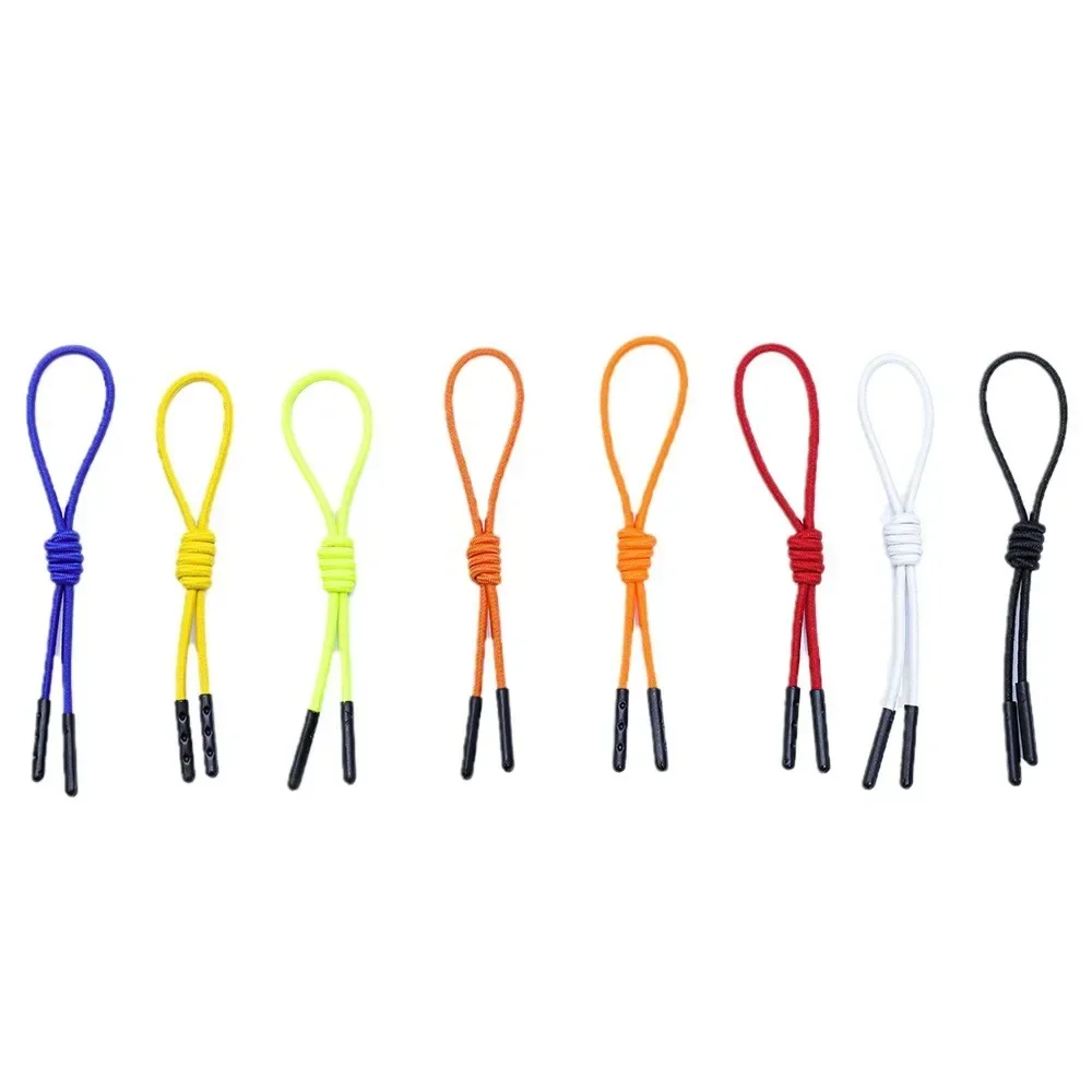 5pcs Elastic Rope Zipper Pullers Bright Colorful Polyester Rope Decorative Puller Suitcase Handbag Zipper Puller