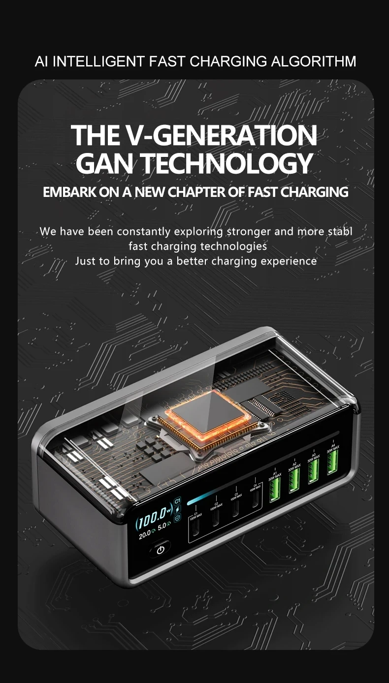 MAANT MT-P200 200W smart 8-port charger Intelligent power distribution The protocol is widely compatible