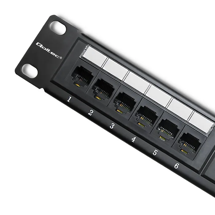 Qoltec Patchpaneel RACK | 24 Poorten | Cat.6 UTP | Zwart