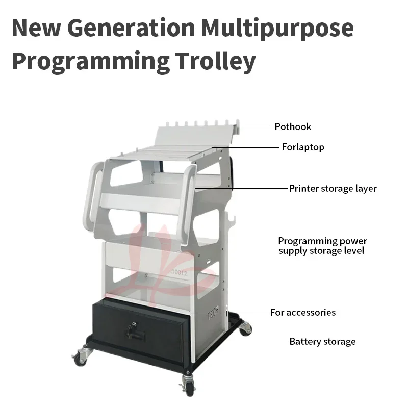 Programming Trolley Tool Cart with Rolling Wheels Storage Space Used for Car Repair with Drawers Regulated Power Supply Storage