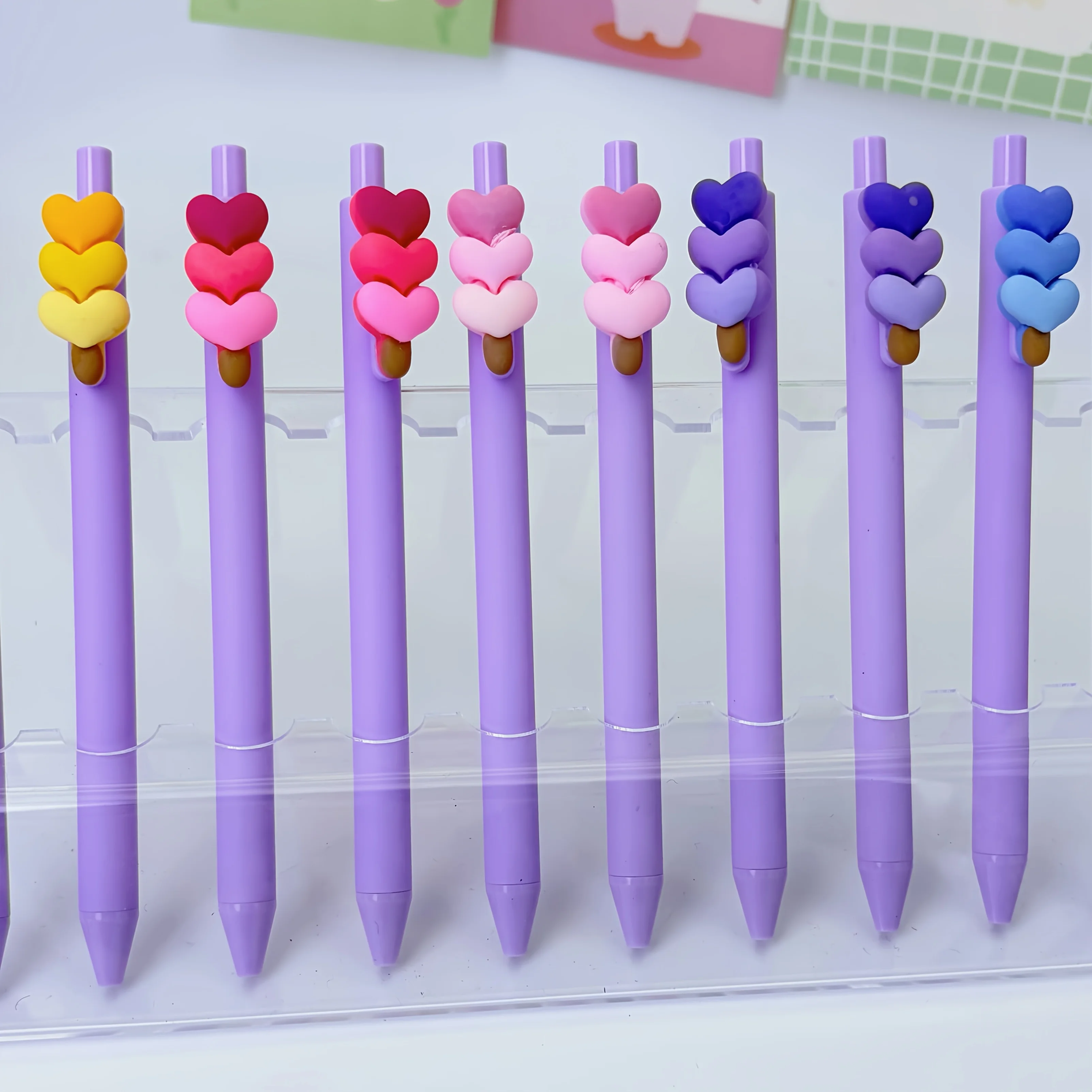 Pack of 5 with Random Colors, Macaron Heart-Themed Ballpoint Pens, Sweet Love-Themed Writing Pens, Fashionable Stationery Gifts, Cute Heart Decorations, Suitable for Writing, Journaling, Doodling, Office Signing, Girly and Aesthetically Pleasing Stationery, Portable Retractable Design, Suitable for Campus, Desk, and Carrying in a Bag, Vintage Style Office Signature Writing Tool |   Creative Decorative Gift Pens, Suitable for Back-To-School Season, Christmas, and Holiday Stationery.