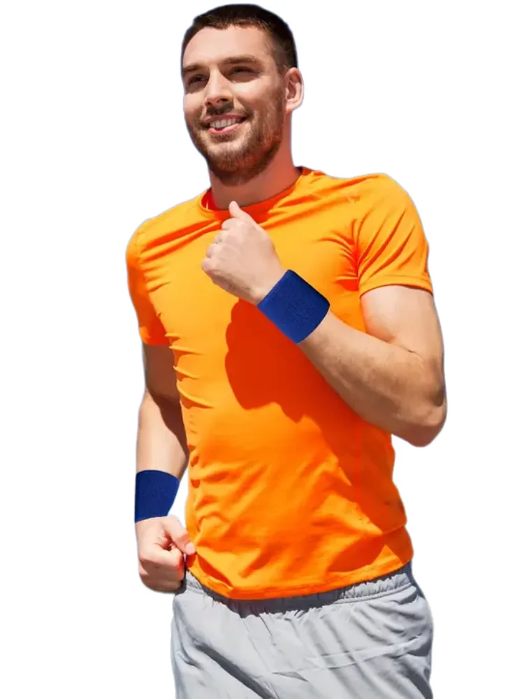 6 pièces Absorption de la sueur sport bracelet évacuation de l'humidité protège-poignet pour Tennis basket-ball course bandeaux bandes absorbantes