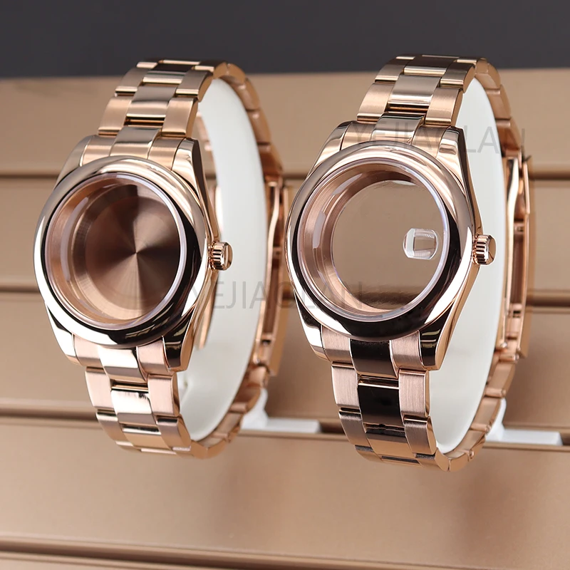 

For Oyster Day Date NH34 NH35 NH36 NH38 Miyota 8215 Movement 28.5mm Dial Waterproof 36mm/40mm Rose Gold Watch Cases Watchband