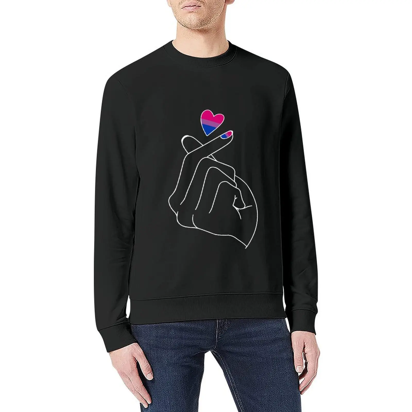 Orgoglio bisessuale LGBT Bandiera bisessuale Cuore Segno d'amore Felpa Pullover camicetta stile giapponese novità in felpe con cappuccio e felpa