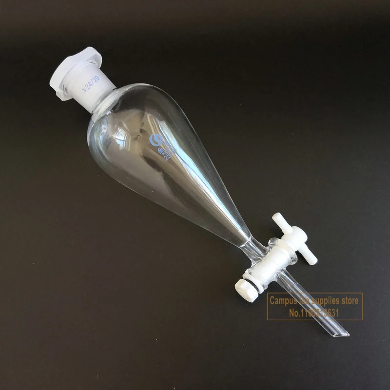 1pcs Lab Glass Pear-shaped Separation Funnel with Glass/PTFE Piston, 60/125/250/500/1000ml Loikaw Dropping Funnel