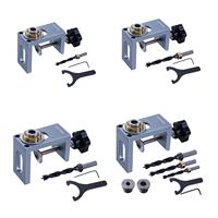 Self Centering Doweling Jig Set Drill Positioners Aluminum Alloy Practical Pocket Hole Jig Kit Woodworking Tool Puncher Locators