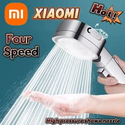 Soffione doccia ad alta pressione Xiaomi soffioni doccia a risparmio idrico a 4 modalità appesi spruzzatore per massaggio ad acqua regolabile accessori per il bagno