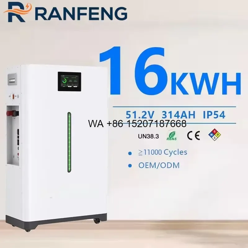 Wmwmnu for ZA EU USA Stock 11000 Cycles 10 Year Warranty 16kw Lifepo4 Battery 16kwh Lithium Ion Solar Battery 51.2v 314AH