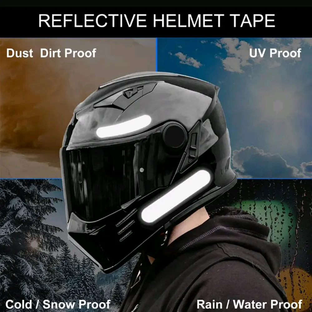 1 Set Universal Motorcycle Body Decorative Sticker Motorcycle Helmet Reflective Warning Sticker Motorcycle Ornamental Accessorie