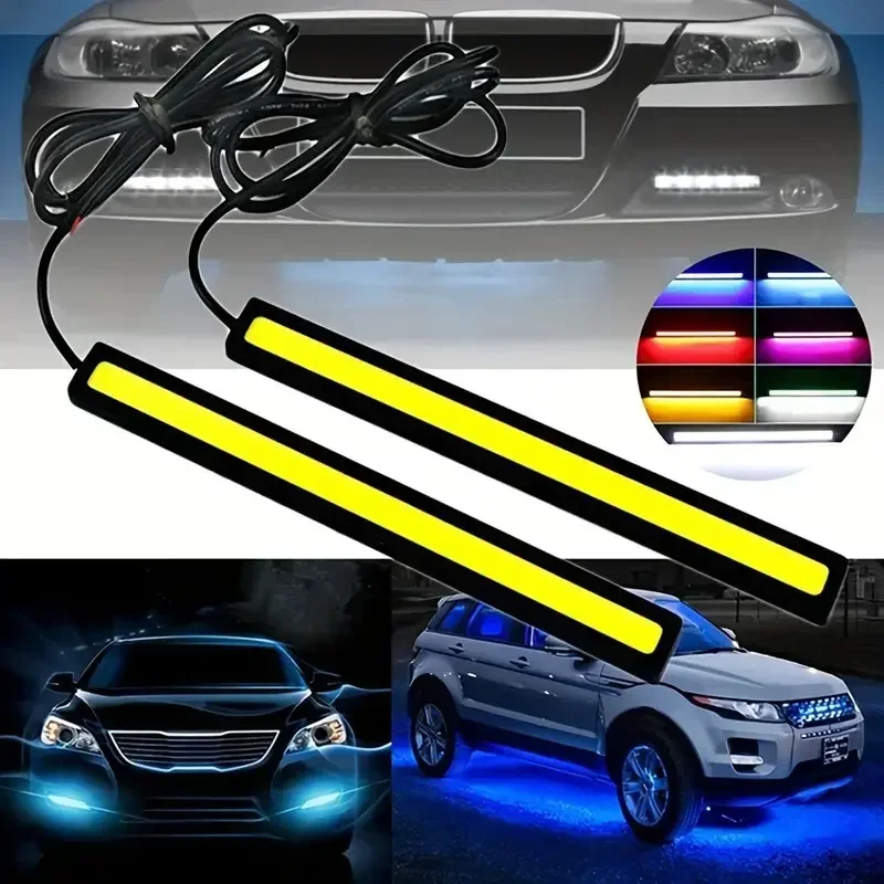 Ultra thin COB LED bright strip, DRL lamp, day running driving lamp, auto side light, fog light, waterproof, DC 12V