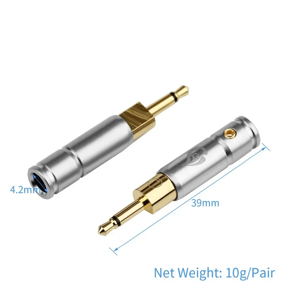 2.5mm Jack Headphone Audio Earphone Pin Plug For HD700 2.5he400i Cable Solder 2.5mm  2 pole Wire Connector DIY 2/10/50pairs