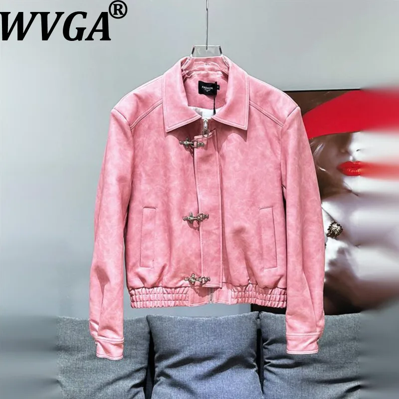 

WVGA Spring Autumn New Man Tide High Street Trendy Turn-Down Collar Jacket Vintage Niche Chic Casual Long Sleeve Coat Ins W12611