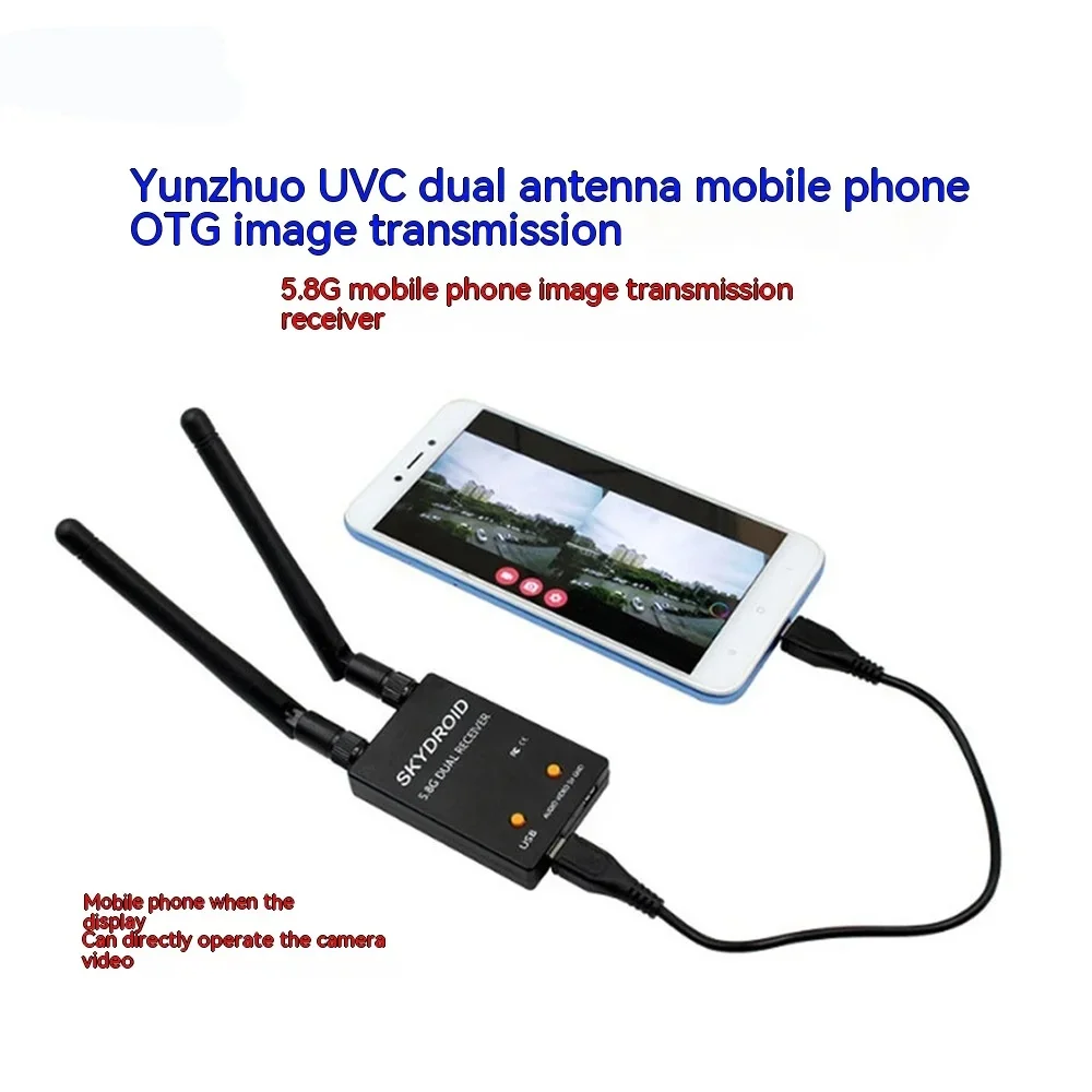 Yunzhuo Uvc Dual Antenna Mobile Phone Otg Image Transmission Receiver Pocket Fpv Aerial Photography Through Vr Glasses