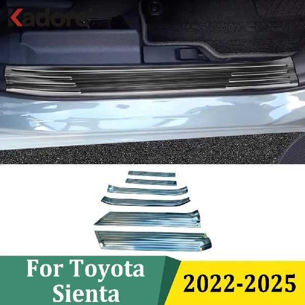

For Toyota Sienta 2022 2023 2024 2025 Stainless Steel Side Door Sill Scuff Plate Trim Auto Styling Car Sticker Accessories