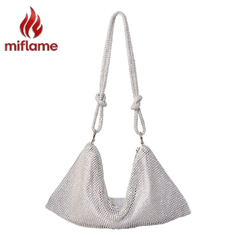 Handmade Full Rhinestone Evening Bag Party Shoulder Top Handle Underarm Purse Women Glam Crystal Clutch