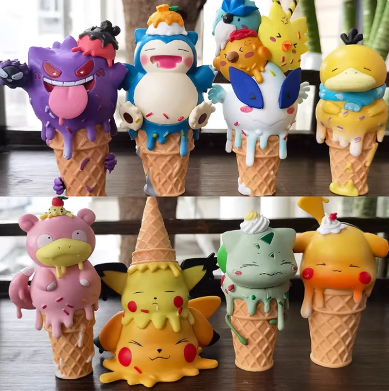 

Anime Pok é Mon Ice Cream Cone Series Blind Box Psyduck Gengar Action Figure Cute Doll Model Toy Desktop Decoration Fans Souveni