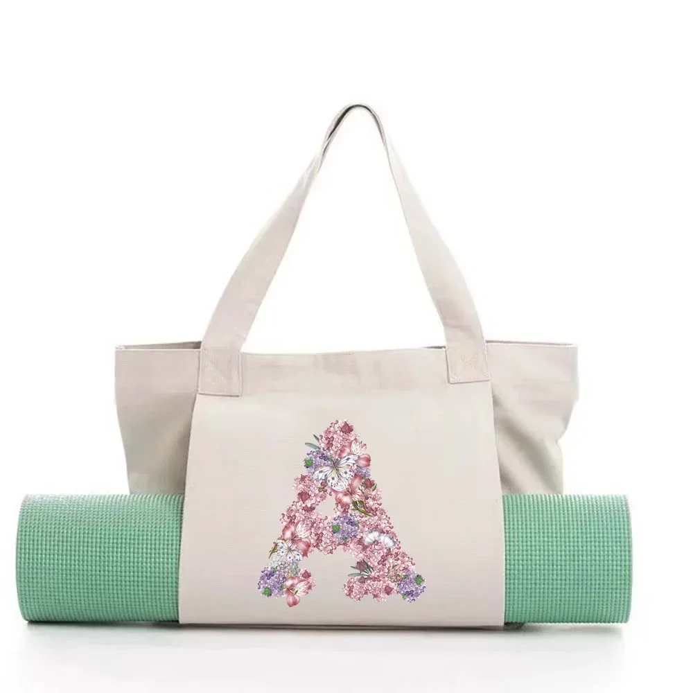 Bolsos de almacenamiento para gimnasio y Fitness, bolso de mano para Yoga, gran capacidad, Pilates, deporte, viaje, bolsos de hombro, almacenamiento, serie de impresión de rosas